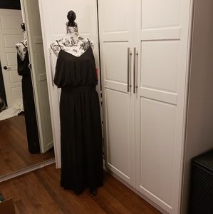 {Xhilarithon} NWT Black Sheer Maxi Dress